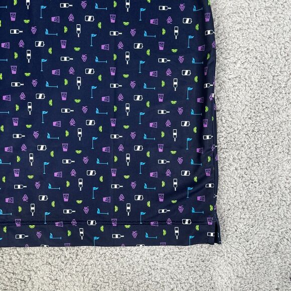 FootJoy Polo Shirt Mens XL Blue Cocktail Grapes Golf Tee All Over Print AOP - Picture 7 of 12